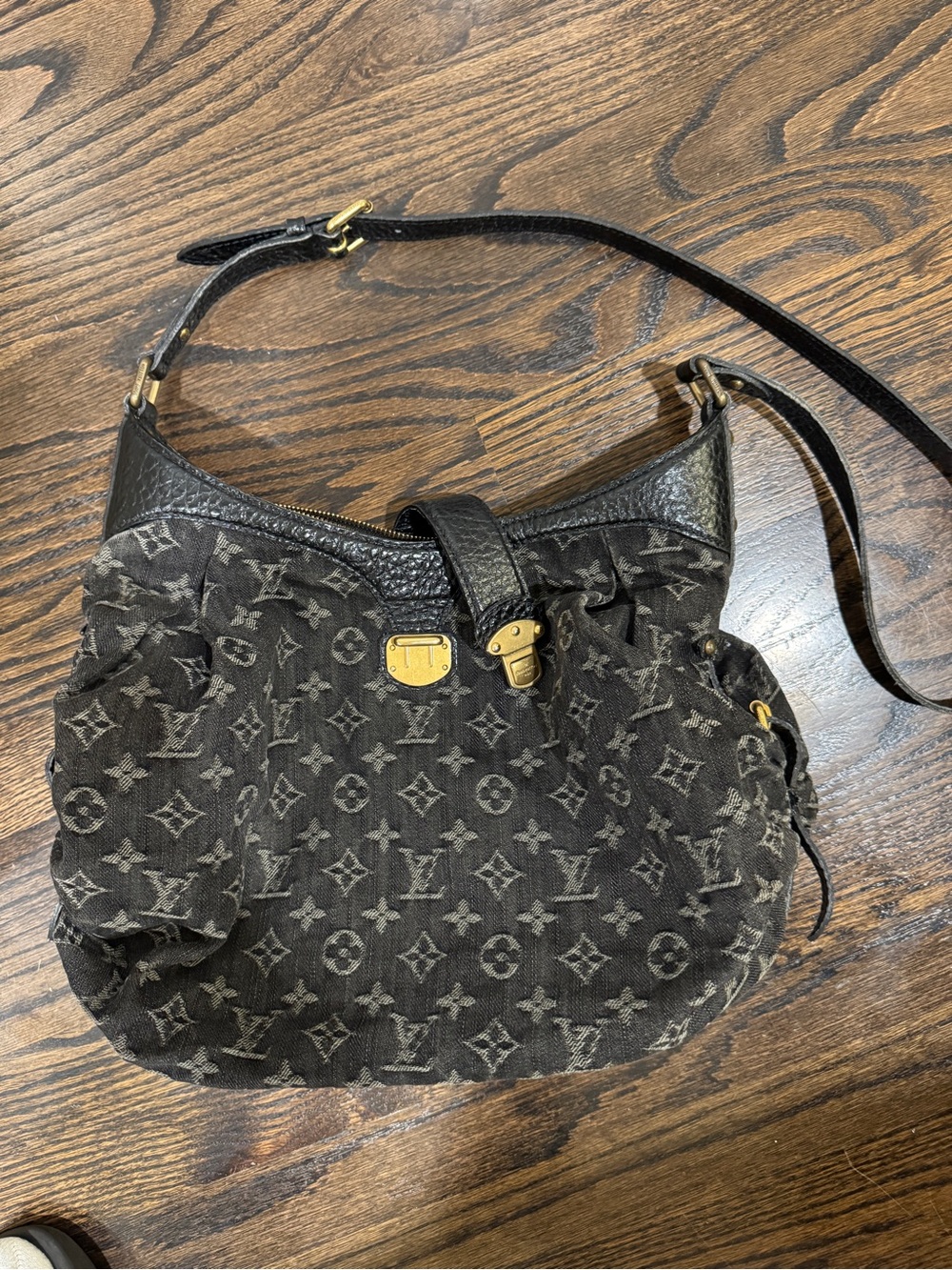 Louis Vuitton Black Monogram Jacquard Crossbody with Gold Hardware